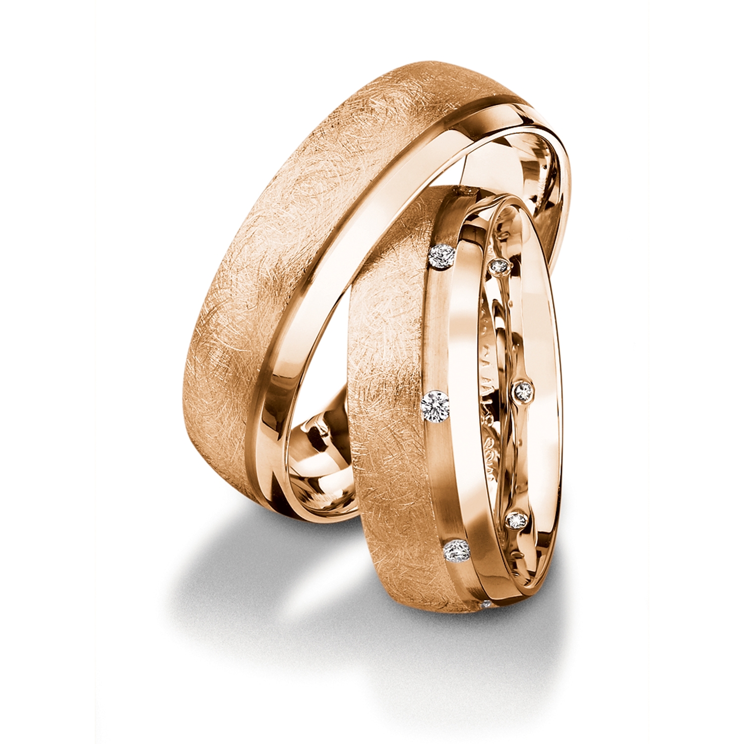 Rings in gold, platinum and palladium with diamonds Furrer Jacot