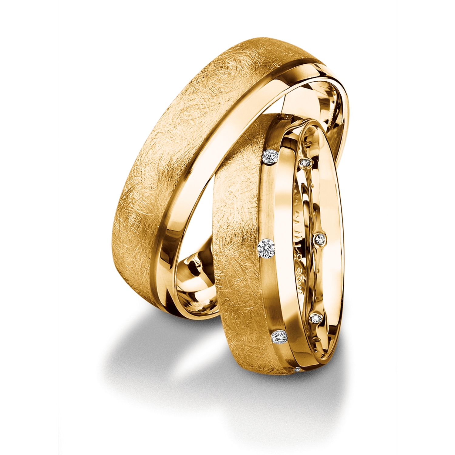 Rings in gold, platinum and palladium with diamonds Furrer Jacot