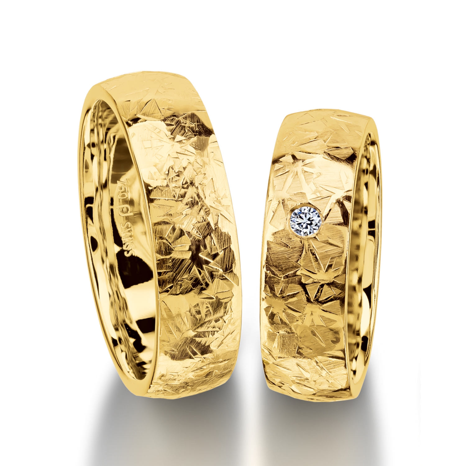 Rings in gold, platinum and palladium with diamonds Furrer Jacot