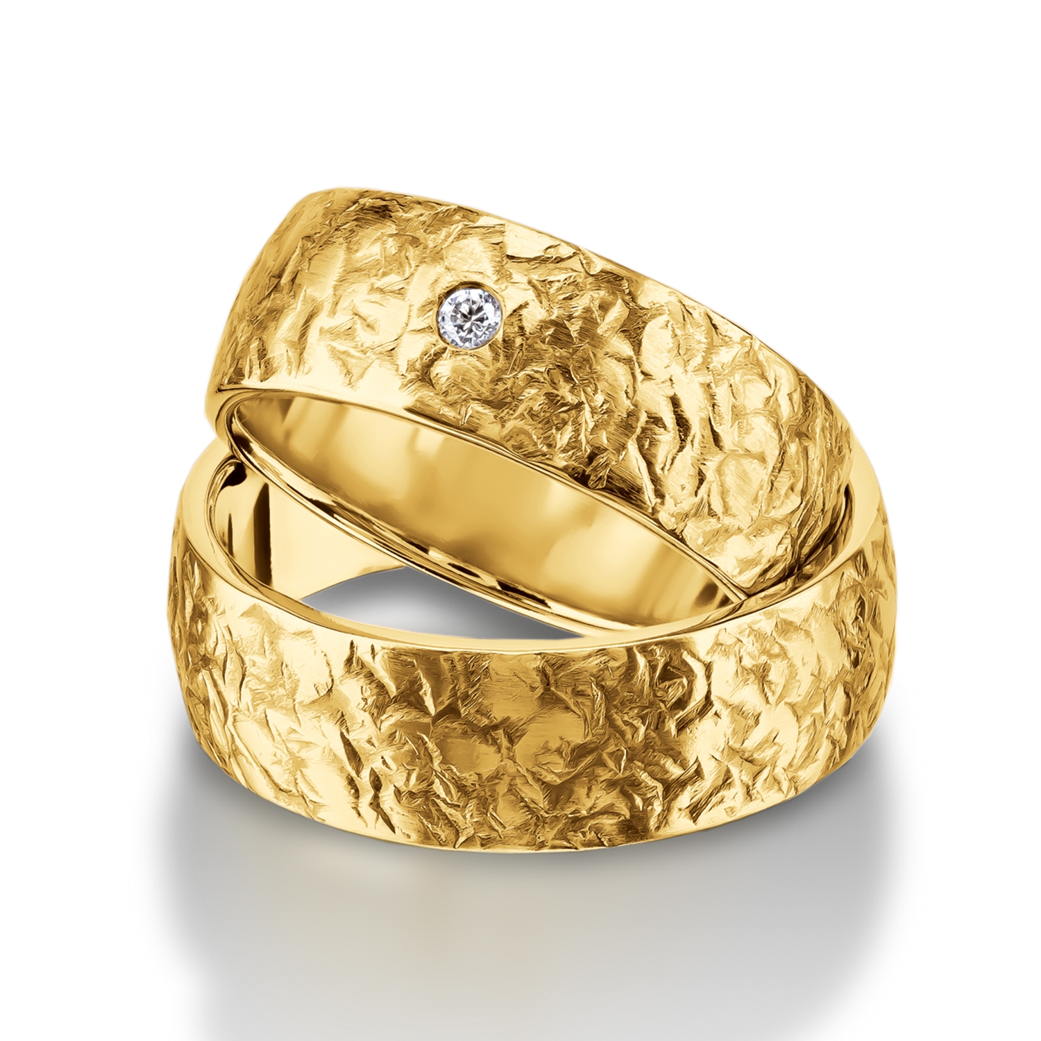 Rings in gold, platinum and palladium with diamonds Furrer Jacot