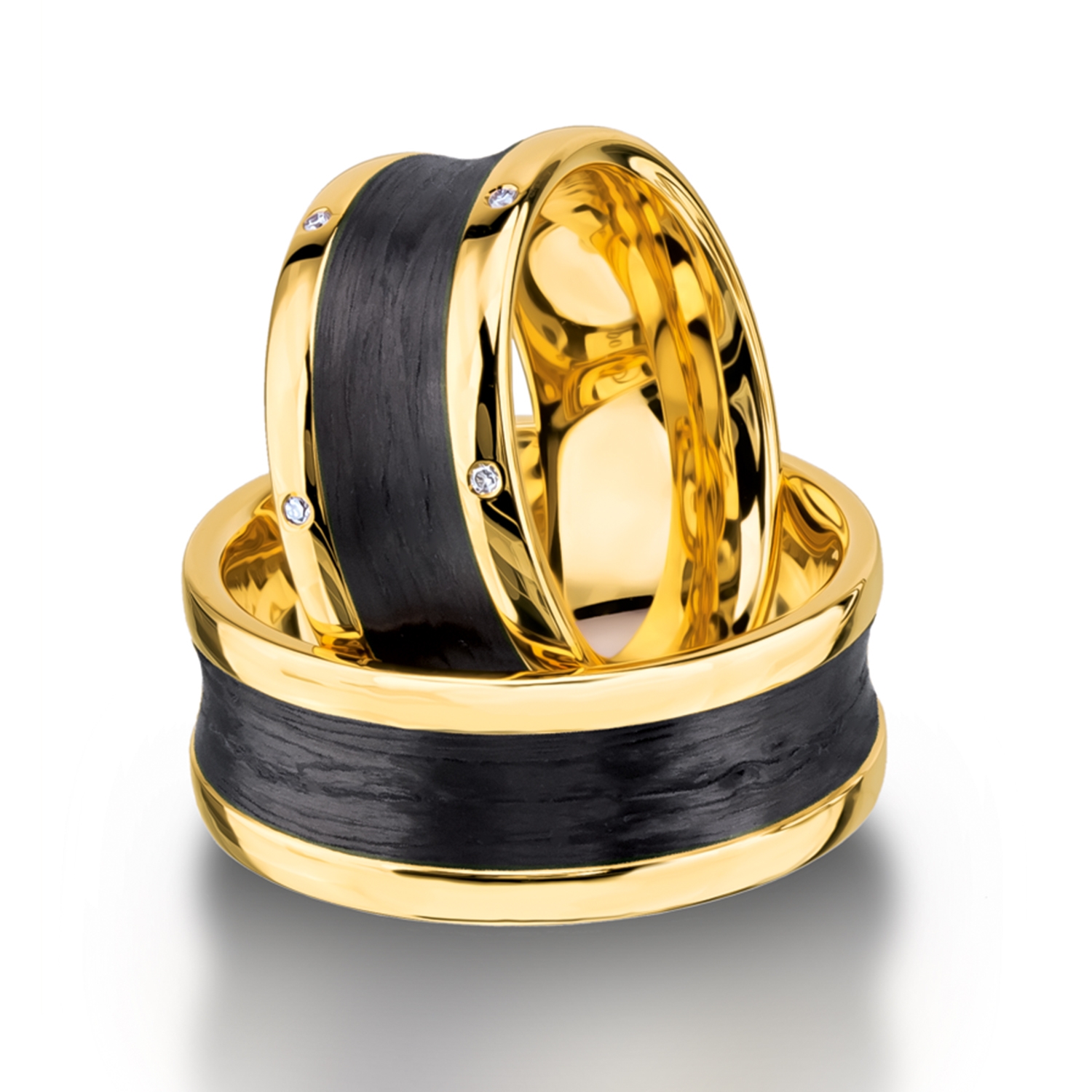 wedding bands, wedding rings, in gold, platinum, palladium, bicolor, with diamonds, carbon, black