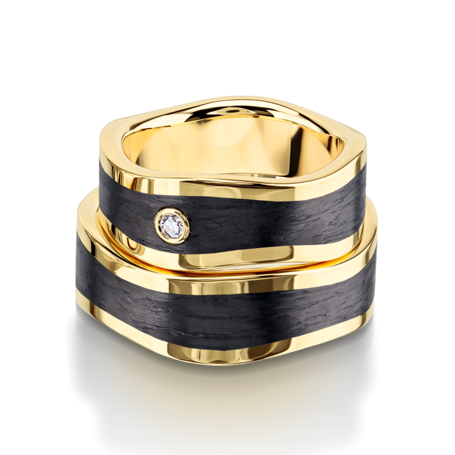 wedding bands, wedding rings, in gold, platinum, palladium, bicolor, with diamonds, carbon, black