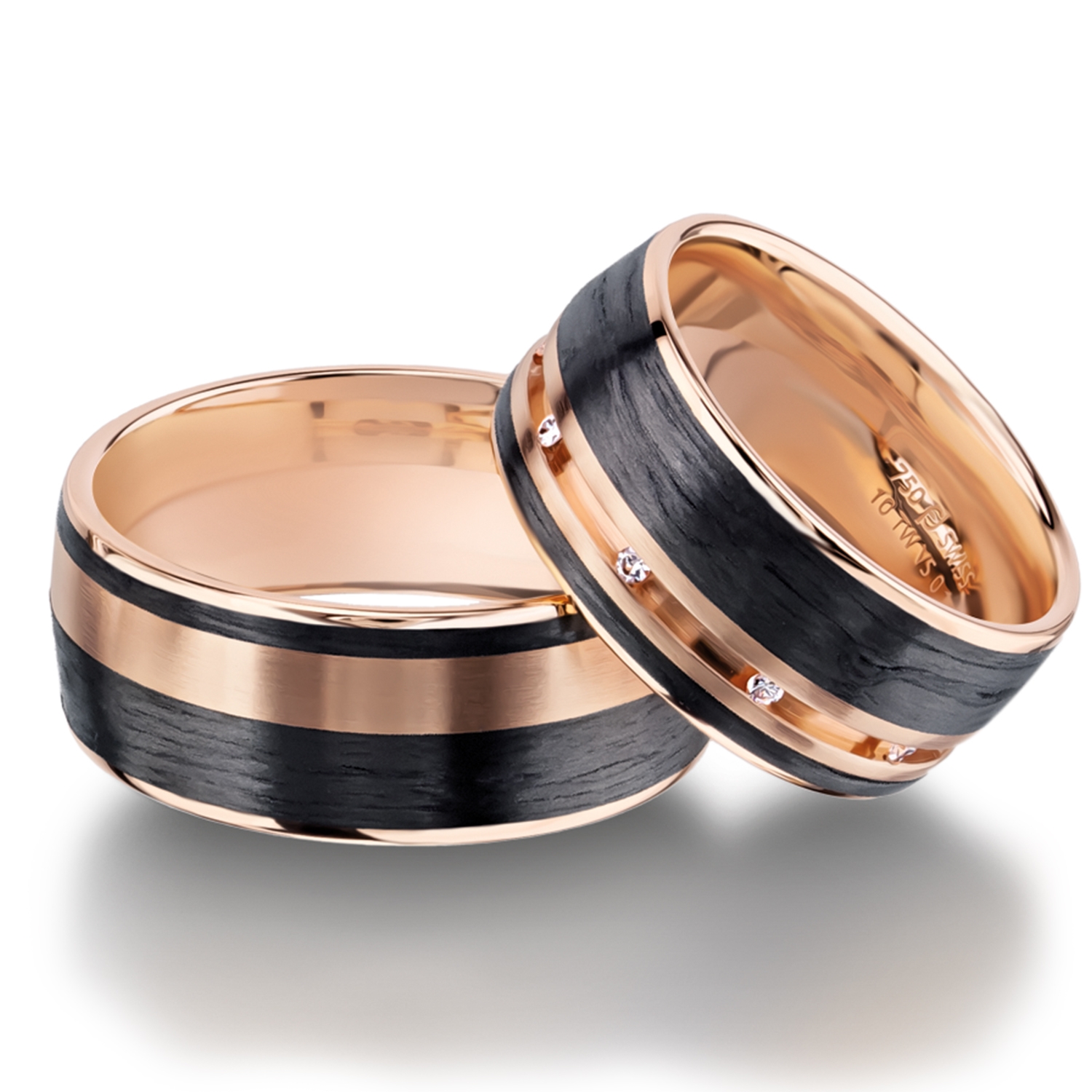 wedding bands, wedding rings, in gold, platinum, palladium, bicolor, with diamonds, carbon, black