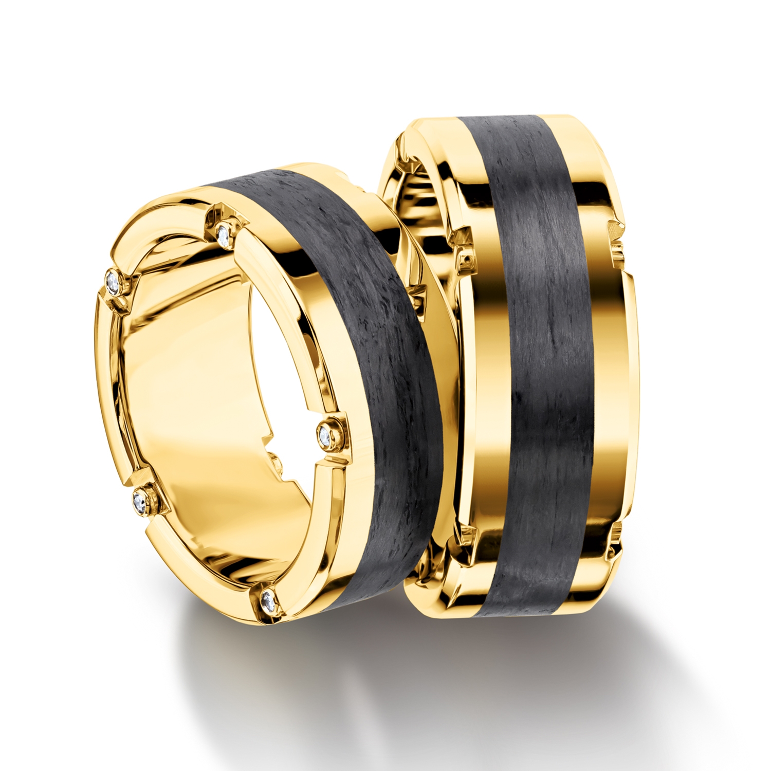 wedding bands, wedding rings, in gold, platinum, palladium, bicolor, with diamonds, carbon, black