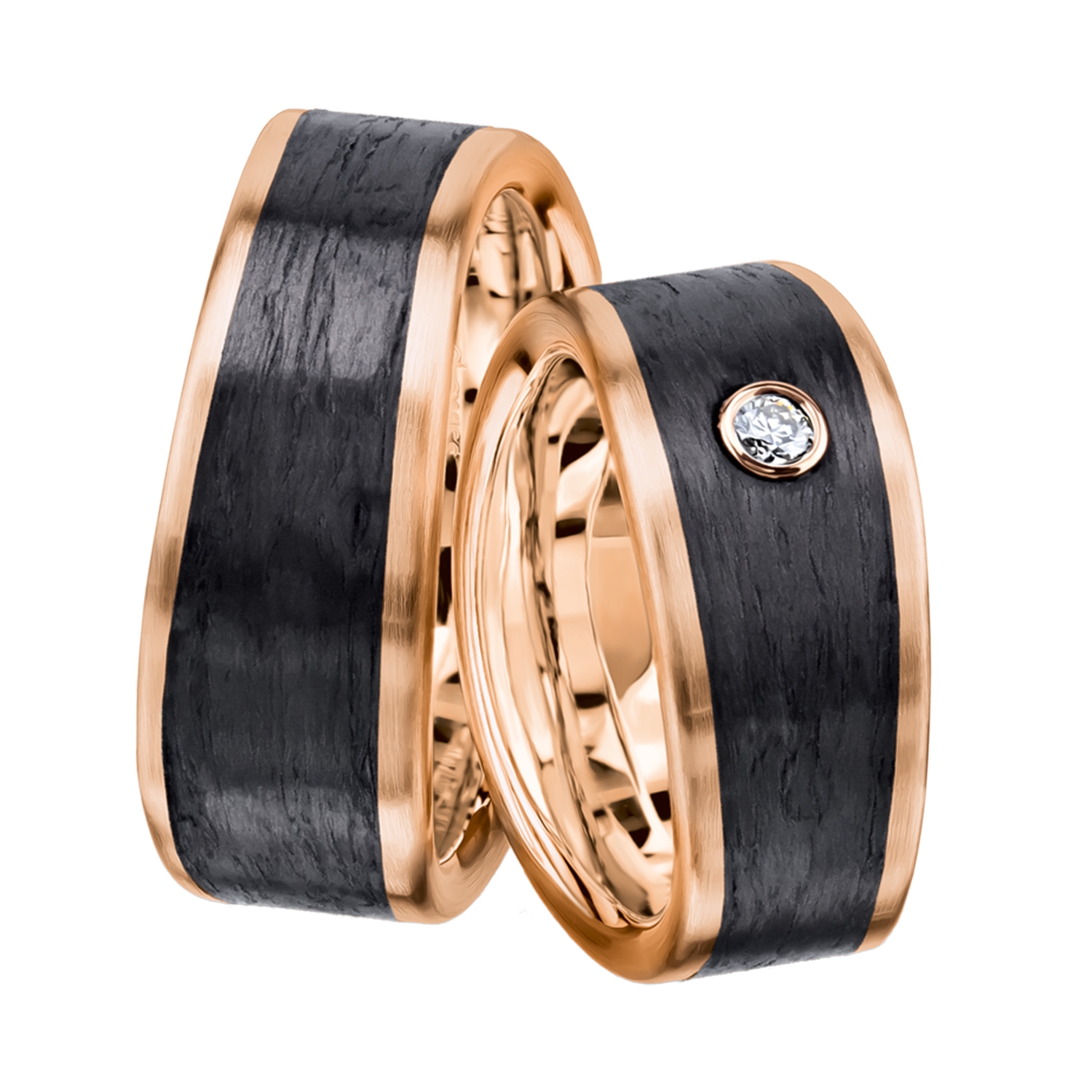 wedding bands, wedding rings, in gold, platinum, palladium, bicolor, with diamonds, carbon, black