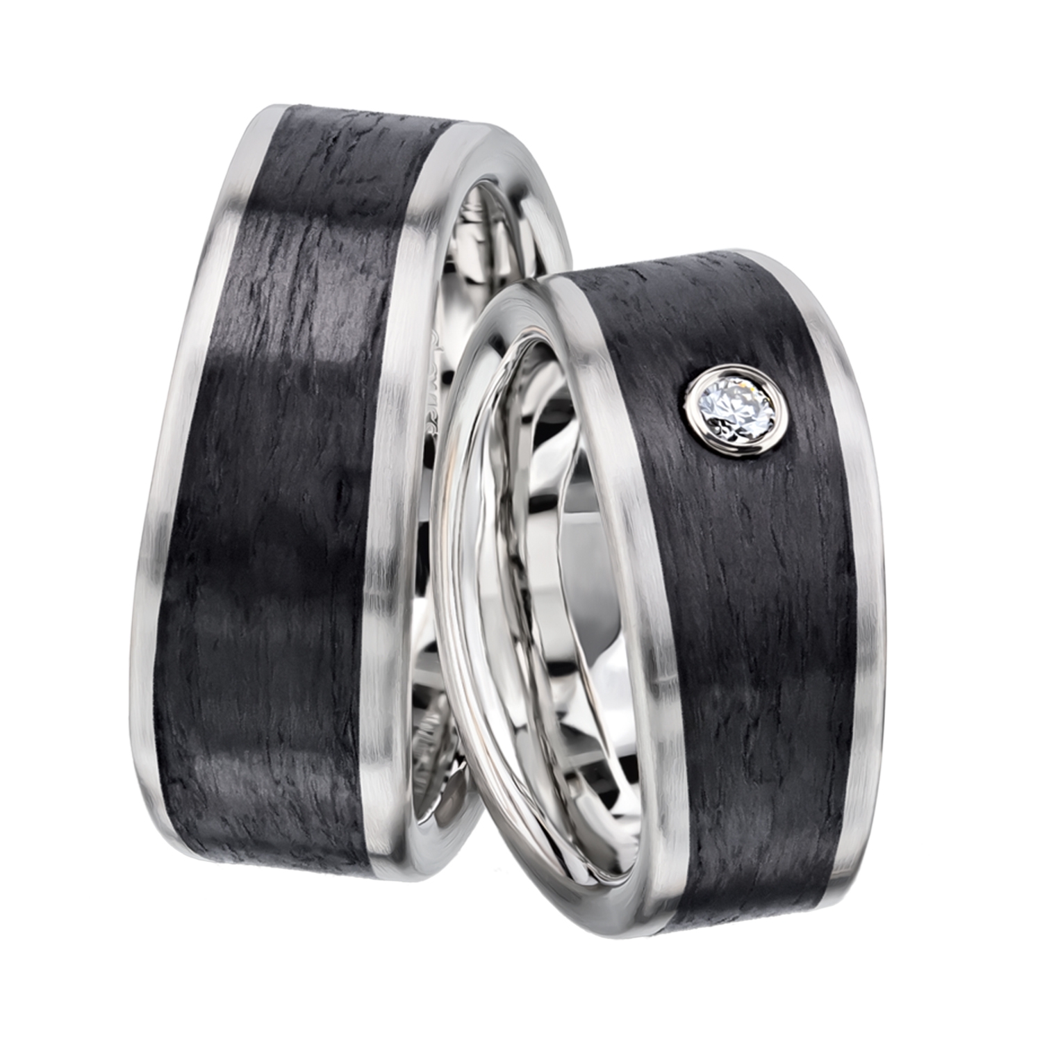 wedding bands, wedding rings, in gold, platinum, palladium, bicolor, with diamonds, carbon, black