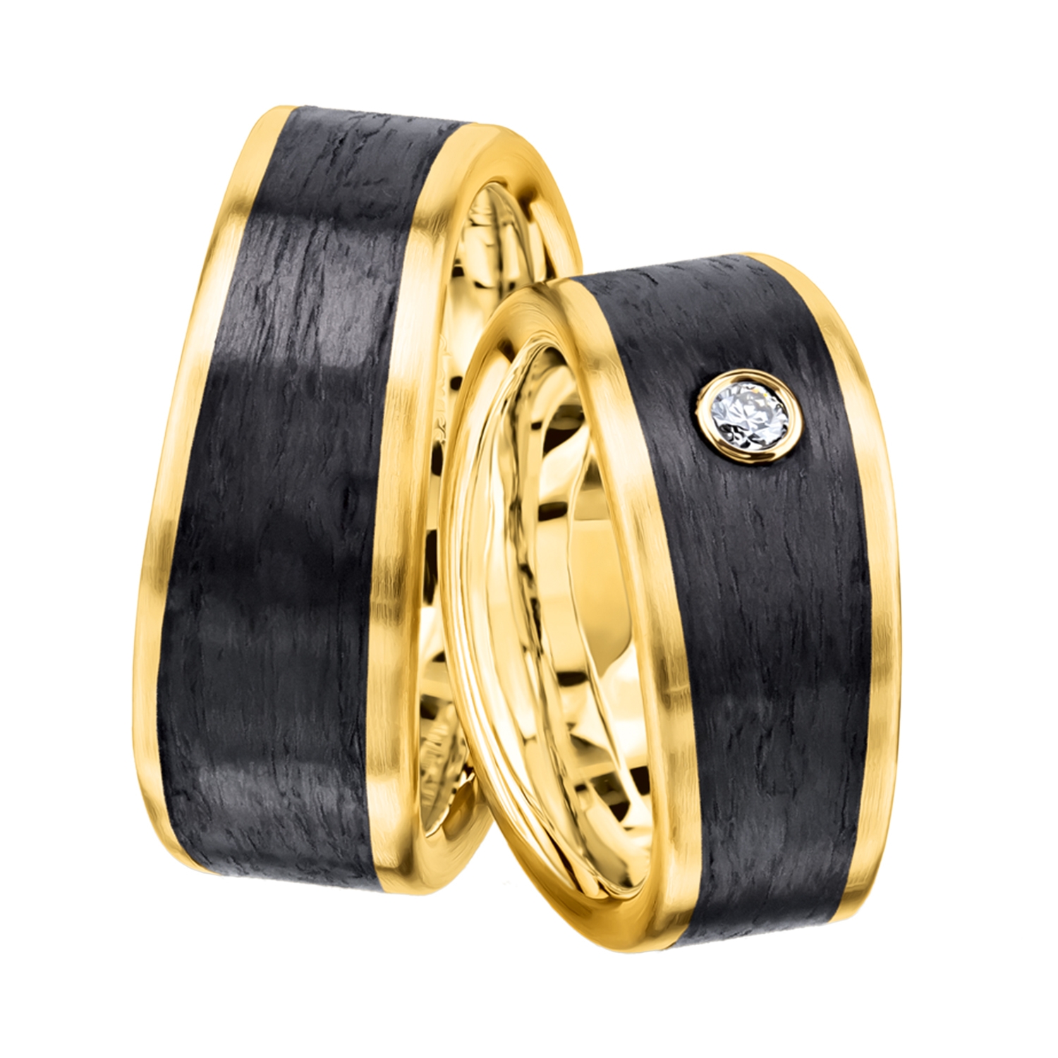 wedding bands, wedding rings, in gold, platinum, palladium, bicolor, with diamonds, carbon, black