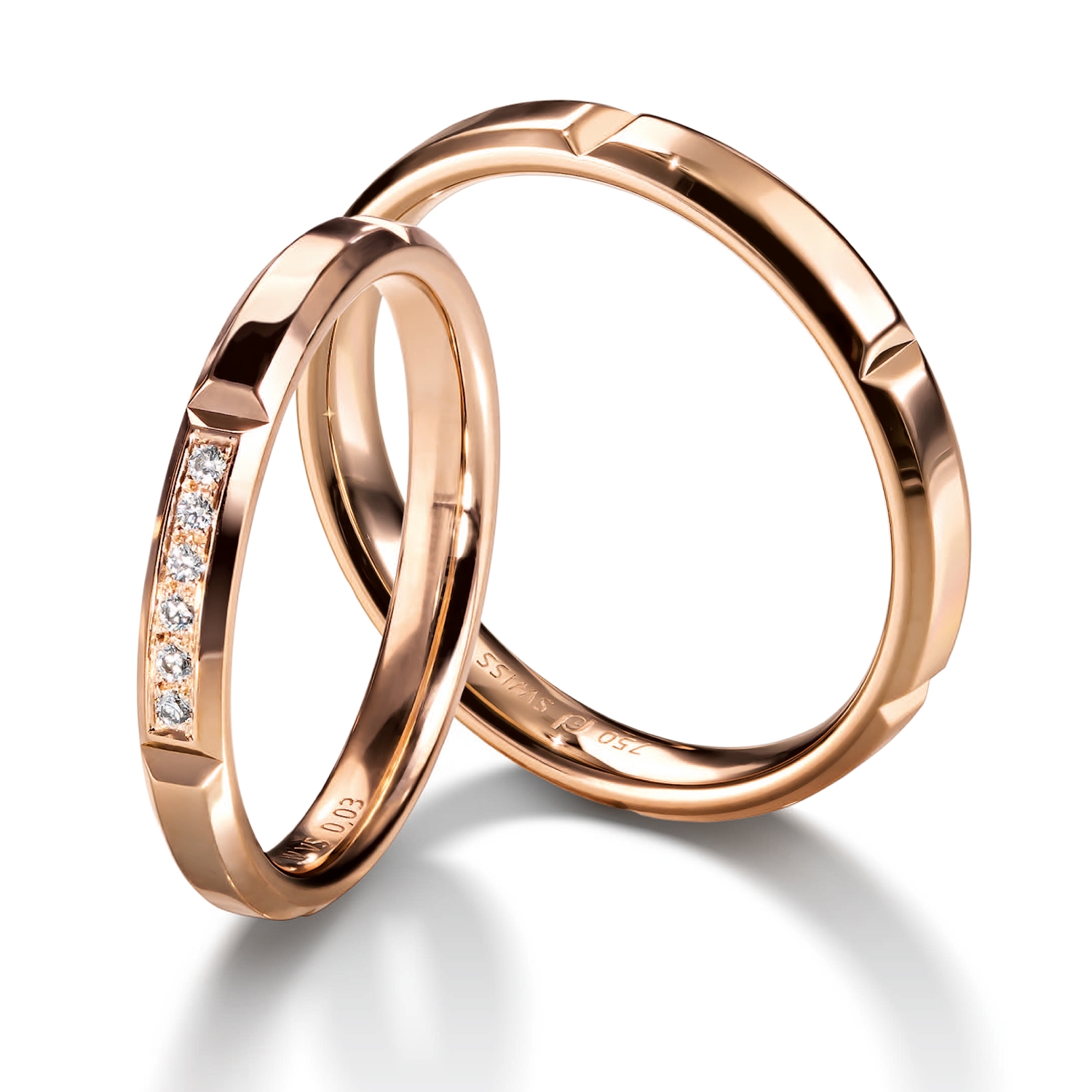 Diamond rings in gold, platinum and palladium with diamonds Furrer Jacot