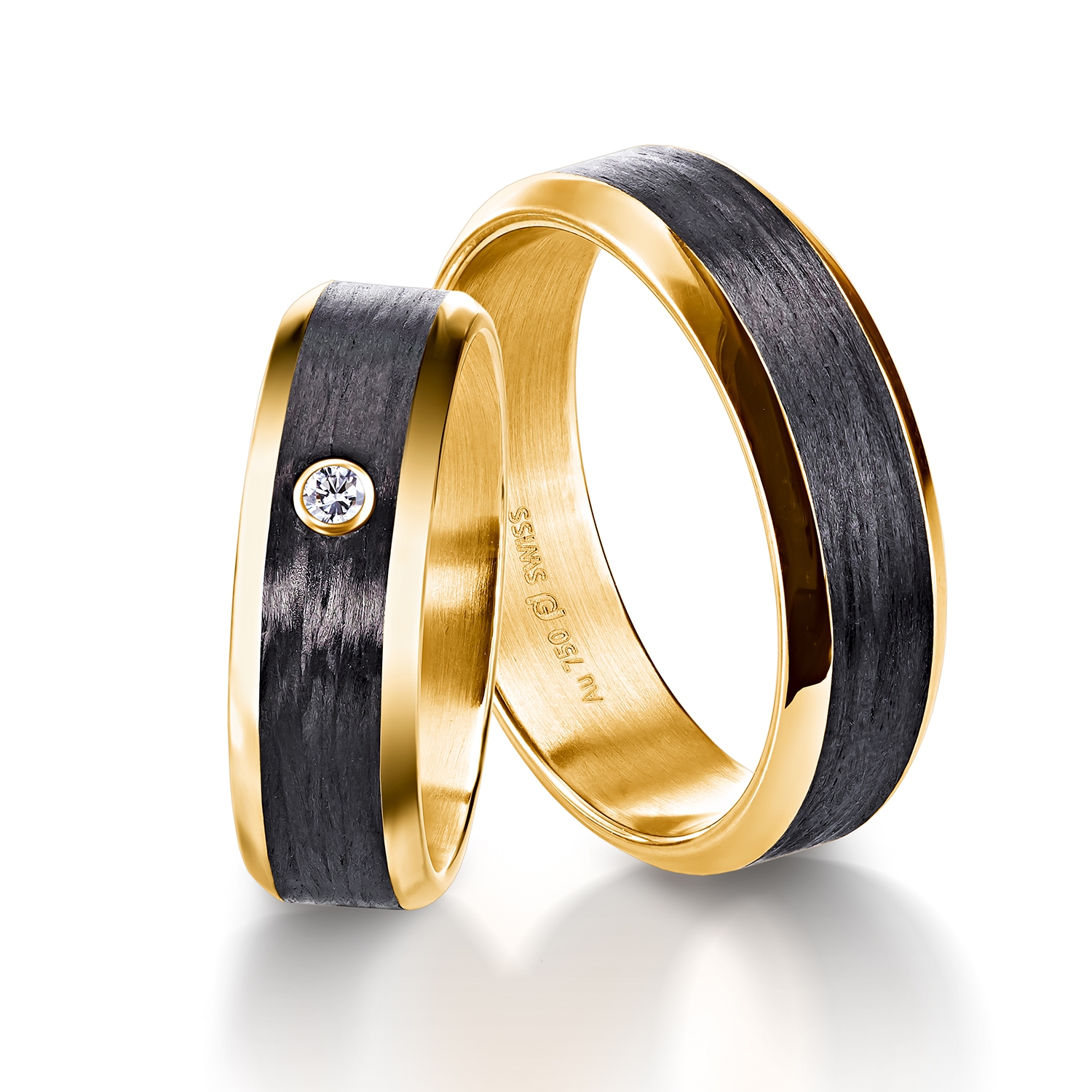 wedding bands, wedding rings, in gold, platinum, palladium, bicolor, with diamonds, carbon, black