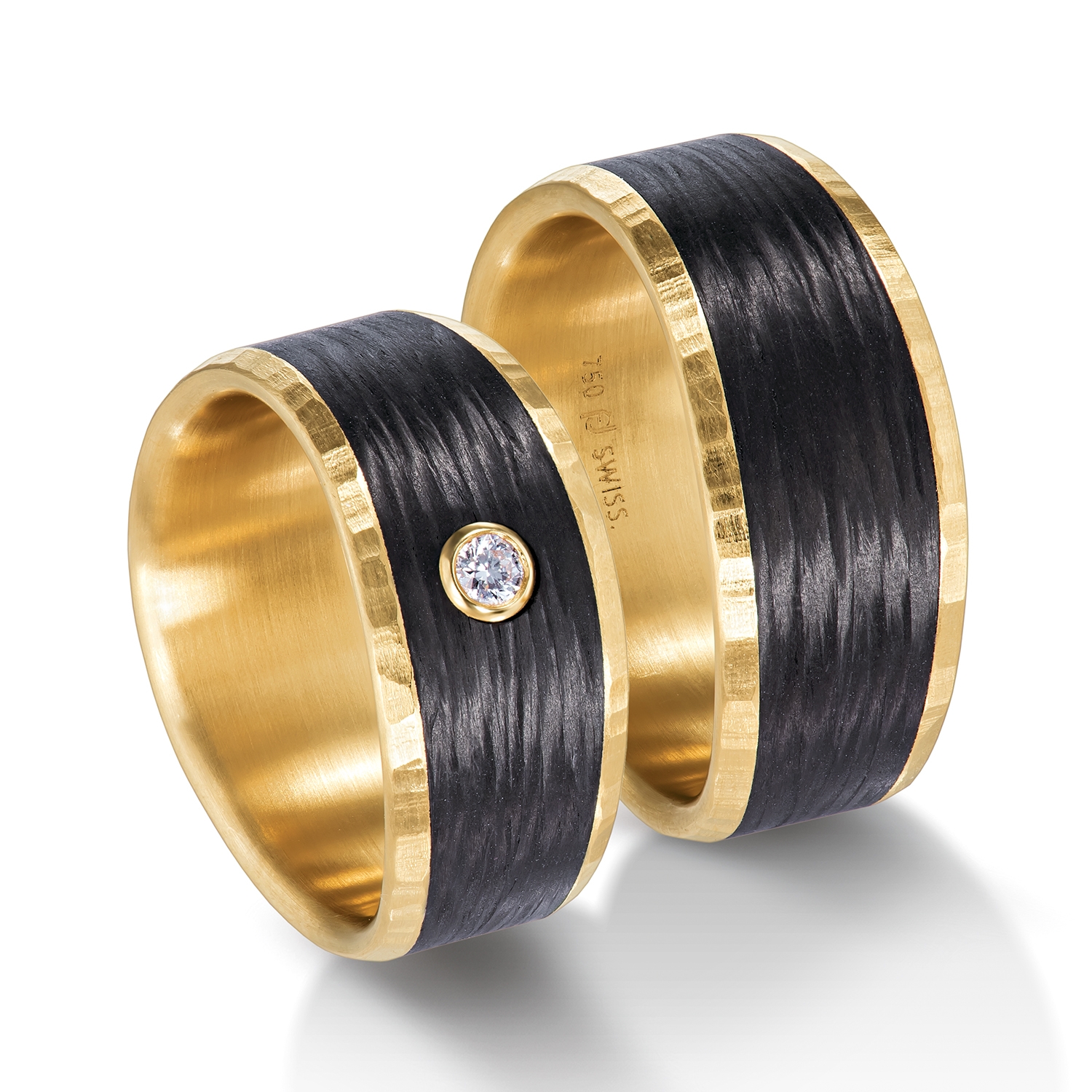 wedding bands, wedding rings, in gold, platinum, palladium, bicolor, with diamonds, carbon, black