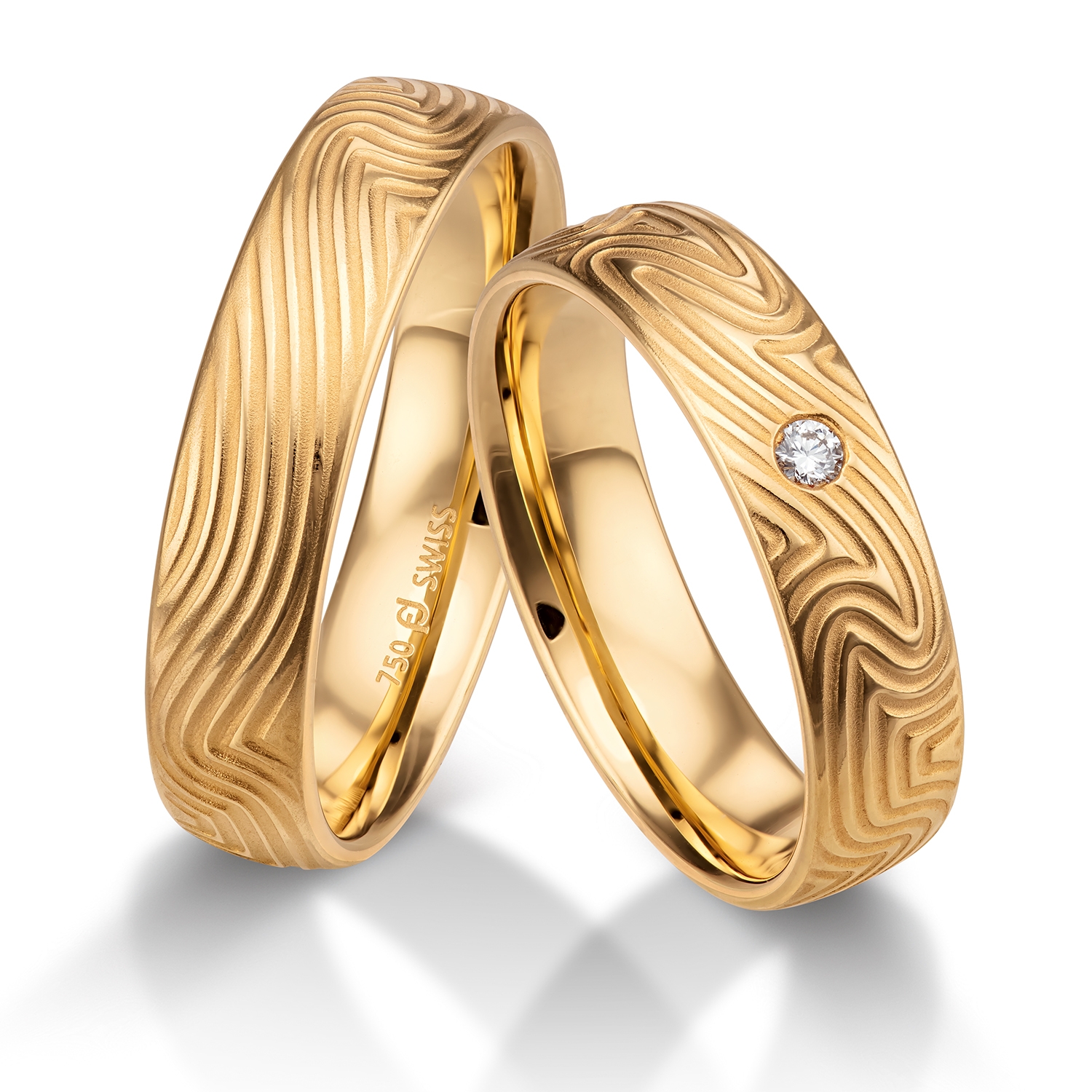 Diamond rings in gold, platinum and palladium with diamonds Furrer Jacot