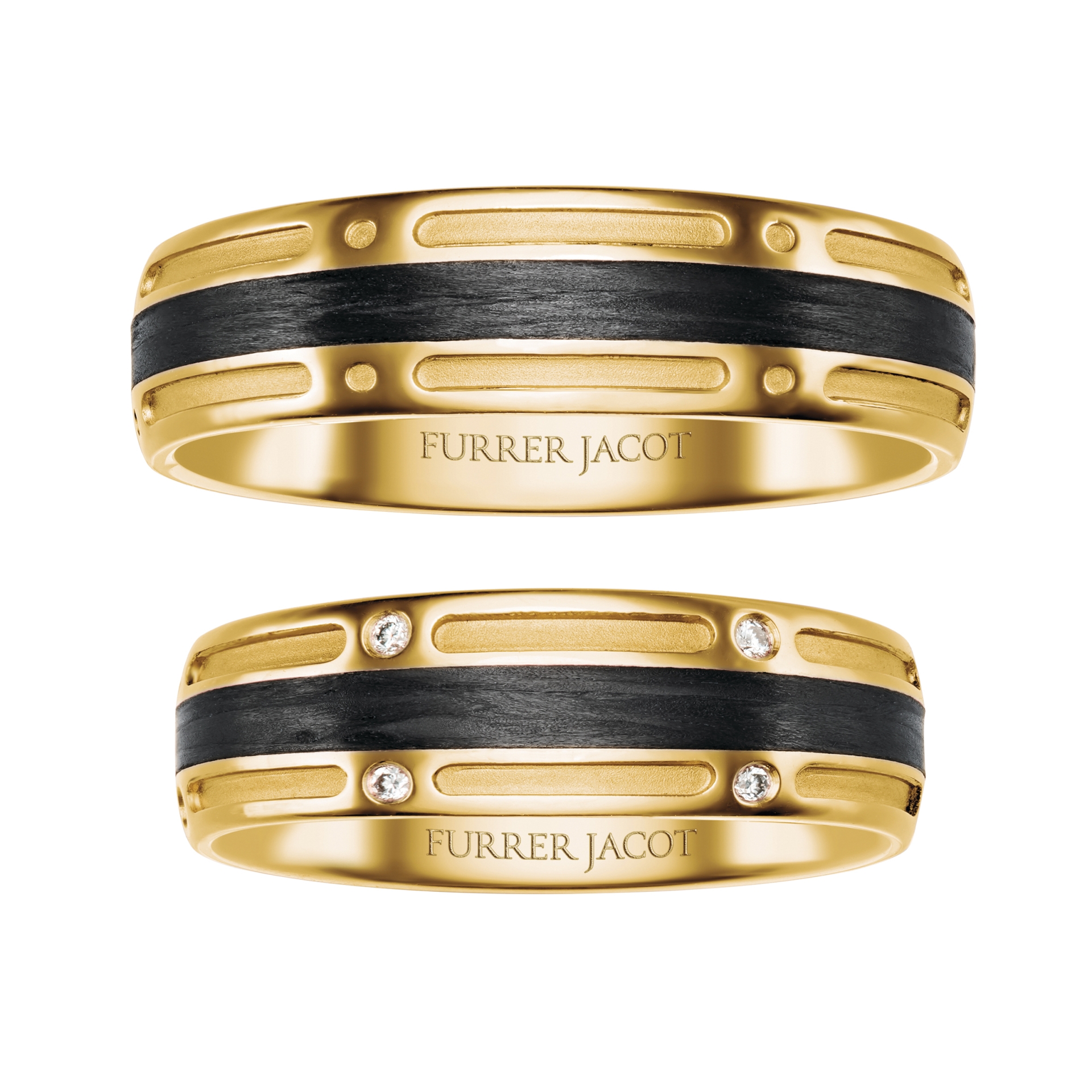 wedding rings in 750 yellow gold