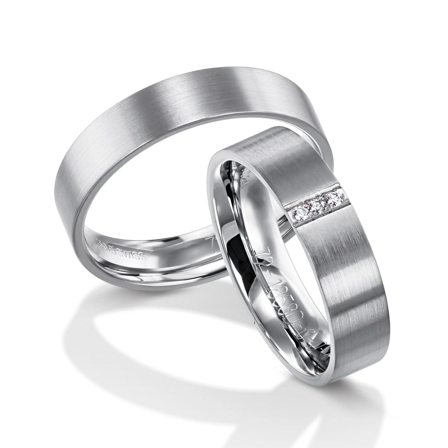 wedding bands, wedding rings, in gold, platinum, palladium, bicolor, with diamonds, Ringdividuell, individual