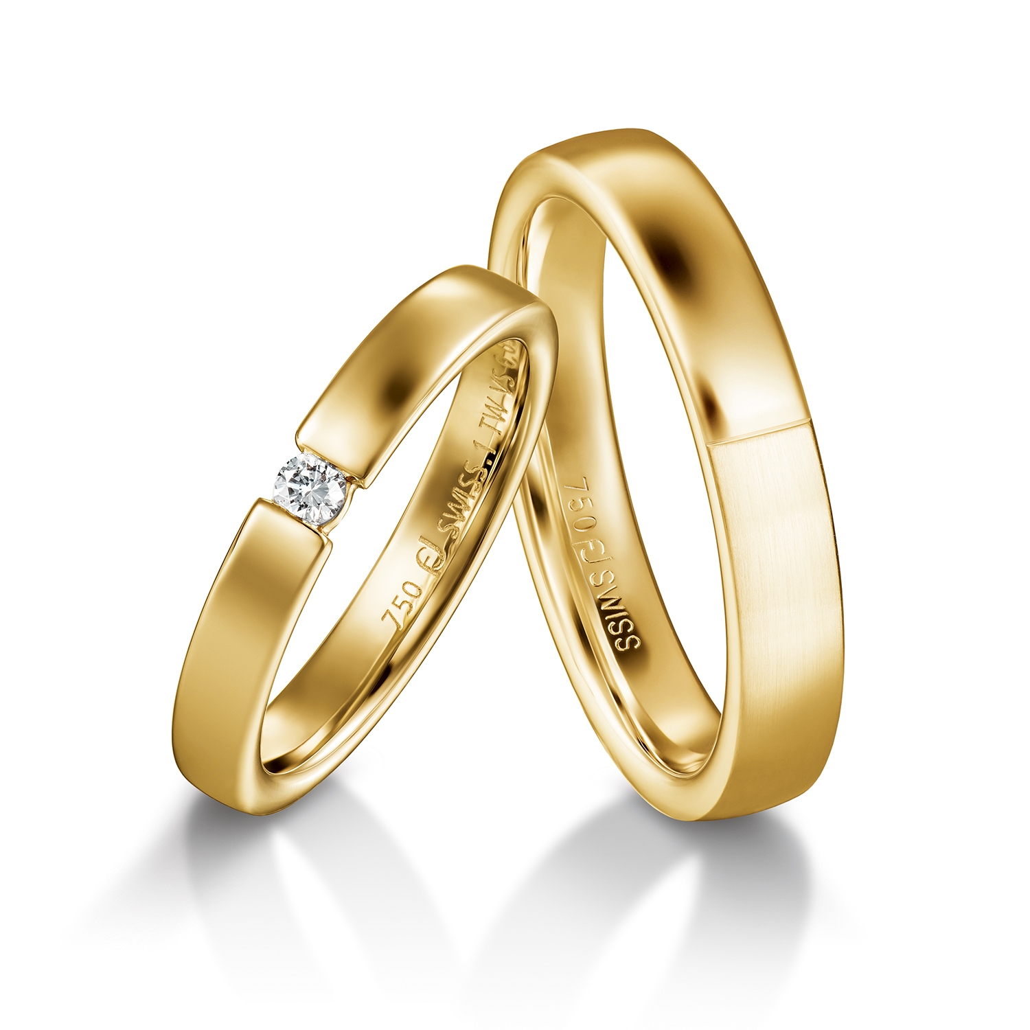 wedding bands, wedding rings, in gold, platinum, palladium, bicolor, with diamonds, Ringdividuell, individual