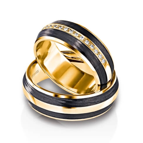 wedding bands, wedding rings, in gold, platinum, palladium, bicolor, with diamonds, carbon, black