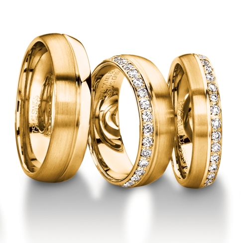 Diamond rings in gold, platinum and palladium with diamonds Furrer Jacot