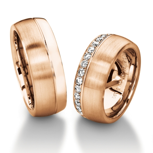 Diamond rings in gold, platinum and palladium with diamonds Furrer Jacot