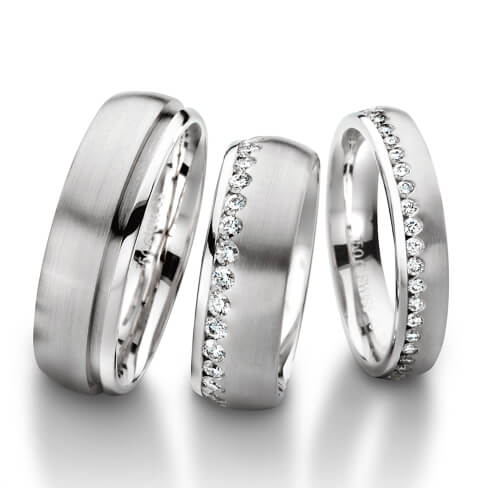 Diamond rings in gold, platinum and palladium with diamonds Furrer Jacot