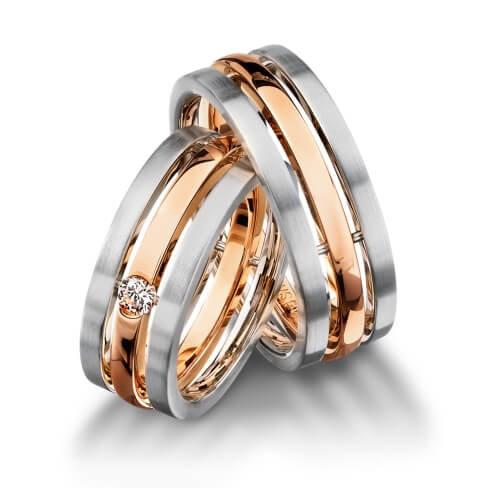 wedding bands, wedding rings, in gold, platinum, palladium, bicolor, with diamonds