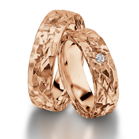 Rings in gold, platinum and palladium with diamonds Furrer Jacot
