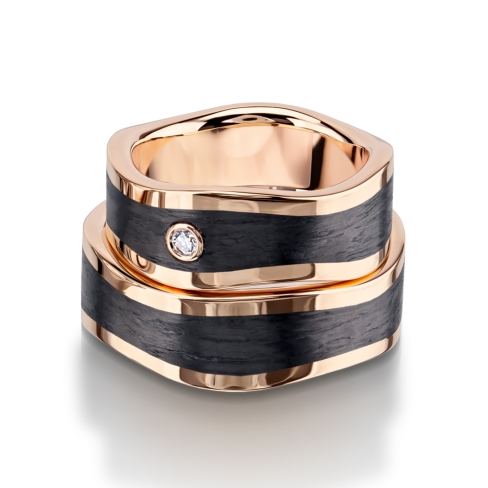 wedding bands, wedding rings, in gold, platinum, palladium, bicolor, with diamonds, carbon, black