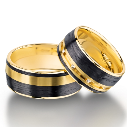 wedding bands, wedding rings, in gold, platinum, palladium, bicolor, with diamonds, carbon, black